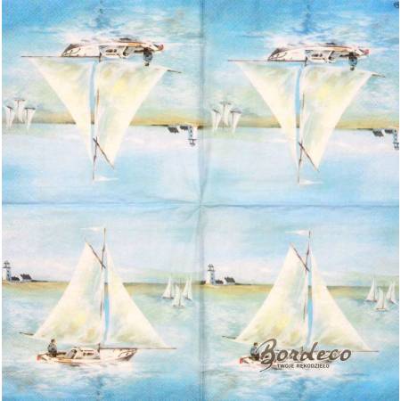 Serwetka decoupage firmy IHR żaglówka 33x33cm